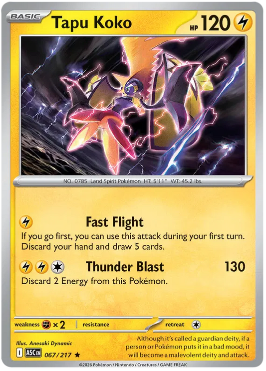 Ascended Heroes - 067/217 - Tapu Koko - Holo