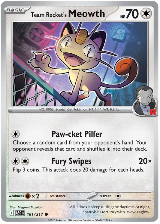 Ascended Heroes - 161/217 - Team Rocket's Meowth