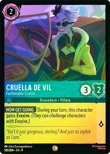 Fabled - 145/204 - Cruella De Vil - Fashionable Cruiser - Foil