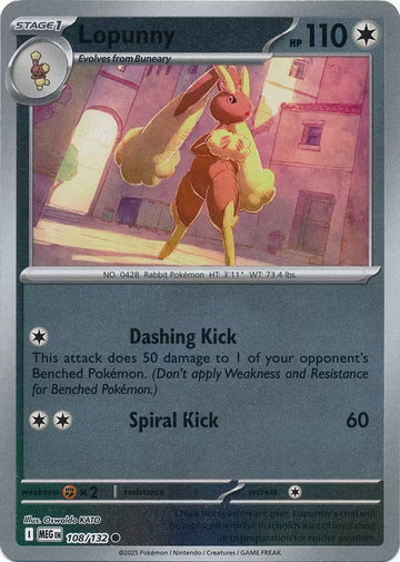 Mega Evolution - 108/132 - Lopunny - Reverse Holo