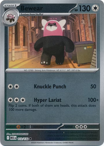 Mega Evolution - 112/132 - Bewear - Reverse Holo