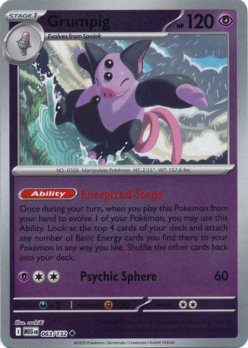 Mega Evolution - 063/132 - Grumpig - Reverse Holo