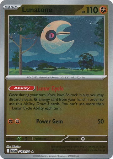 Mega Evolution - 074/132 - Lunatone - Reverse Holo
