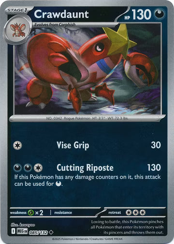 Mega Evolution - 085/132 - Crawdaunt - Reverse Holo