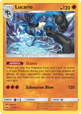 Burning Shadows - 071/147 - Lucario - Non Holo