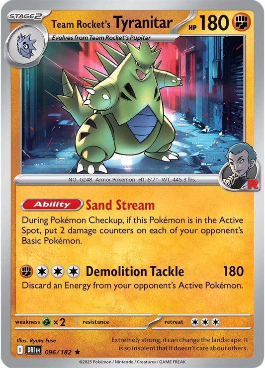 Destined Rivals - 096/182 - Team Rocket's Tyranitar - Holo