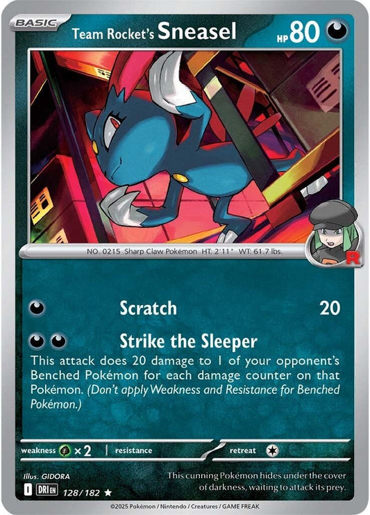 Destined Rivals - 128/182 - Team Rocket’s Sneasel - Holo