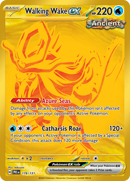 Prismatic Evolutions - 178/131 - Walking Wake ex (Gold)