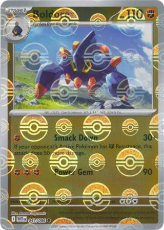 White Flare - 047/086 - Boldore - Poké Ball Reverse Holo
