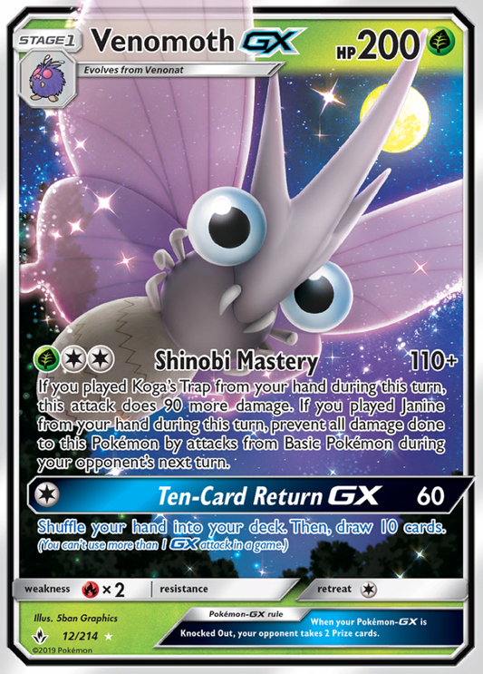 Unbroken Bonds - 012/214 - Venomoth GX