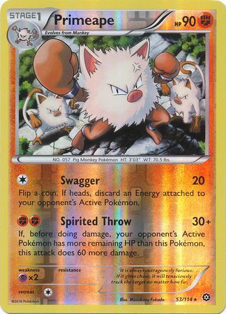 Steam Siege - 053/114 - Primeape - Reverse Holo