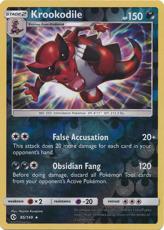 Sun & Moon - 085/149 - Krookodile  - Reverse Holo