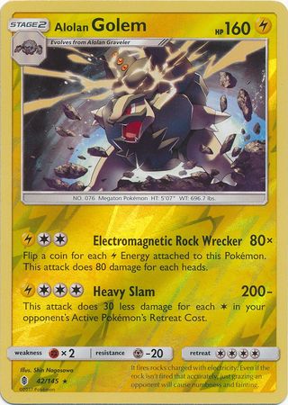Guardians Rising - 042/145 - Alolan Golem - Reverse Holo