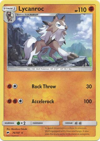Burning Shadows - 076/147 - Lycanroc