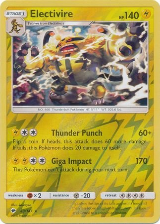Burning Shadows - 043/147 - Electivire - Reverse Holo