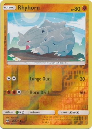 Burning Shadows - 065/147 - Rhyhorn - Reverse Holo