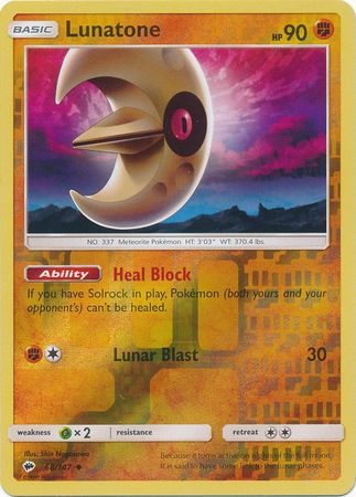 Burning Shadows - 068/147 - Lunatone - Reverse Holo