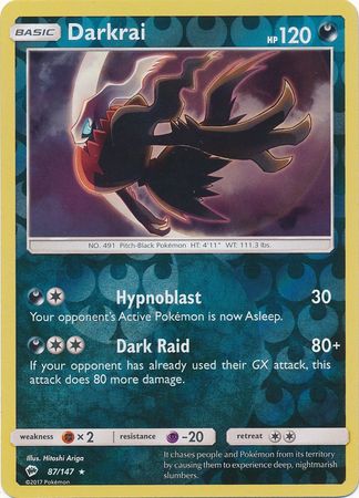 Burning Shadows - 087/147 - Darkrai - Reverse Holo