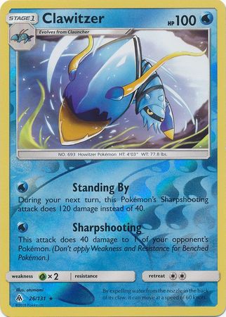 Forbidden Light - 026/131 - Clawitzer - Reverse Holo