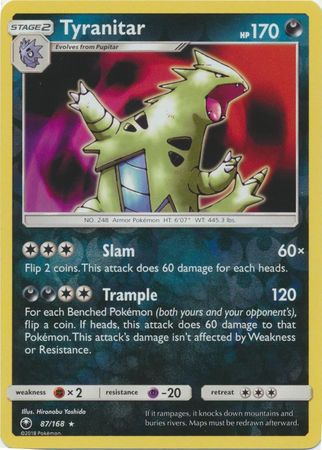 Celestial Storm - 087/168 - Tyranitar - Reverse Holo