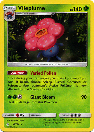 Unbroken Bonds - 008/214 - Vileplume - Holo