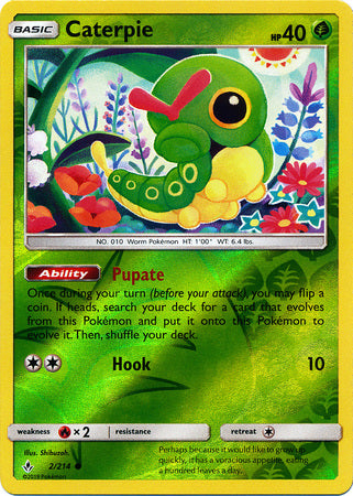 Unbroken Bonds - 002/214 - Caterpie - Reverse Holo