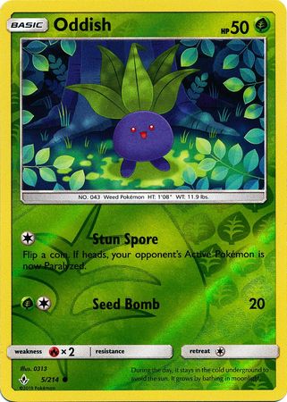 Unbroken Bonds - 005/214 - Oddish - Reverse Holo