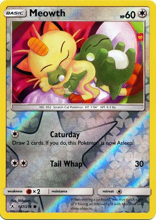 Unbroken Bonds - 147/214 - Meowth - Reverse Holo