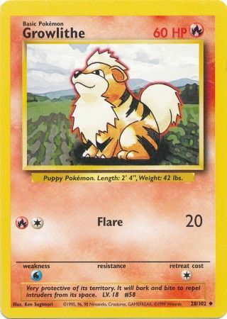 Base Set - 028/102 - Growlithe