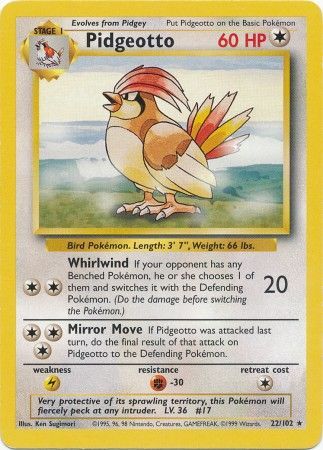 Base Set - 022/102 - Pidgeotto