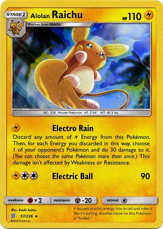 Unified Minds - 057/236 - Alolan Raichu - Holo