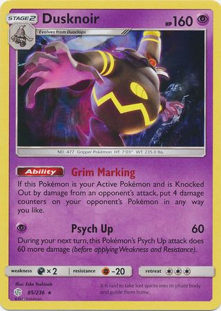 Cosmic Eclipse - 085/236 - Dusknoir - Holo
