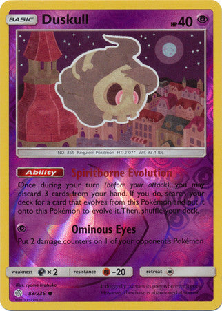 Cosmic Eclipse - 083/236 - Duskull - Reverse Holo