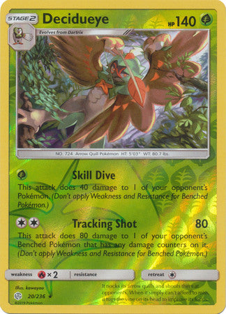 Cosmic Eclipse - 020/236 - Decidueye - Reverse Holo