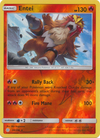 Cosmic Eclipse - 028/236 - Entei - Reverse Holo