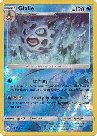 Cosmic Eclipse - 048/236 - Glalie - Reverse Holo