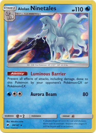 Burning Shadows - 028/147 - Alolan Ninetales - Reverse Holo
