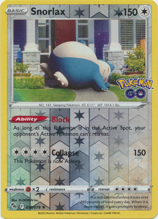 Pokémon GO - 055/078 - Snorlax - Reverse Holo