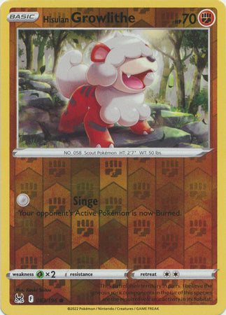Lost Origin - 083/196 - Hisuian Growlithe - Reverse Holo