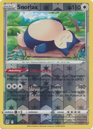 Lost Origin - 143/196 - Snorlax - Reverse Holo