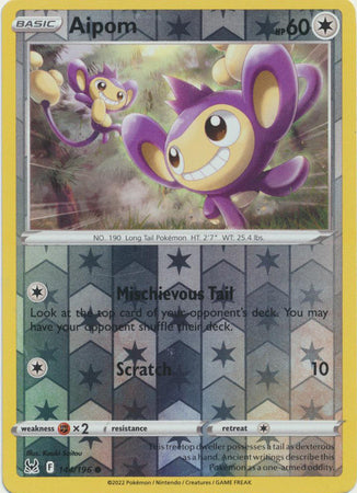 Lost Origin - 144/196 - Aipom - Reverse Holo