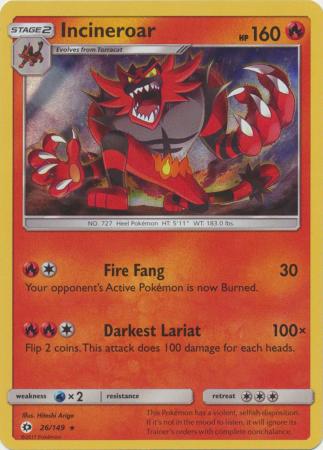 Sun & Moon - 026/149 - Incineroar - Holo