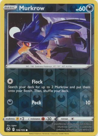 Silver Tempest - 106/195 - Murkrow - Reverse Holo