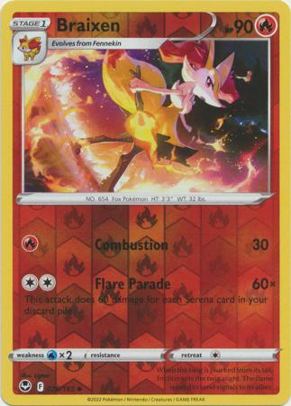 Silver Tempest - 026/195 - Braixen - Reverse Holo