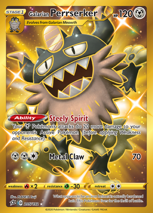 Rebel Clash - 205/192 - Galarian Perrserker (Gold)