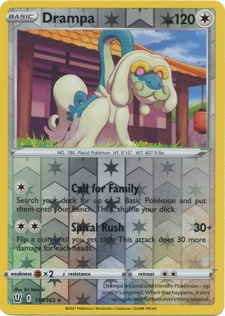 Battle Styles - 119/163 - Drampa - Reverse Holo Cards Center Battle Styles - 119/163 - Drampa - Reverse Holo Cards Center
