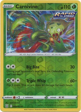 Battle Styles - 009/163 - Carnivine - Reverse Holo