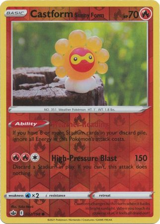 Chilling Reign - 022/198 - Castform (Sunny Form) - Reverse Holo