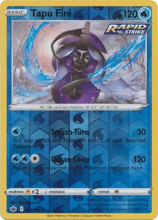 Chilling Reign - 040/198 - Tapu Fini - Reverse Holo