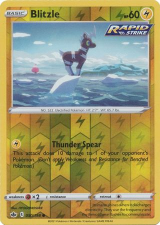 Chilling Reign - 050/198 - Blitzle - Reverse Holo Cards Center Chilling Reign - 050/198 - Blitzle - Reverse Holo Cards Center